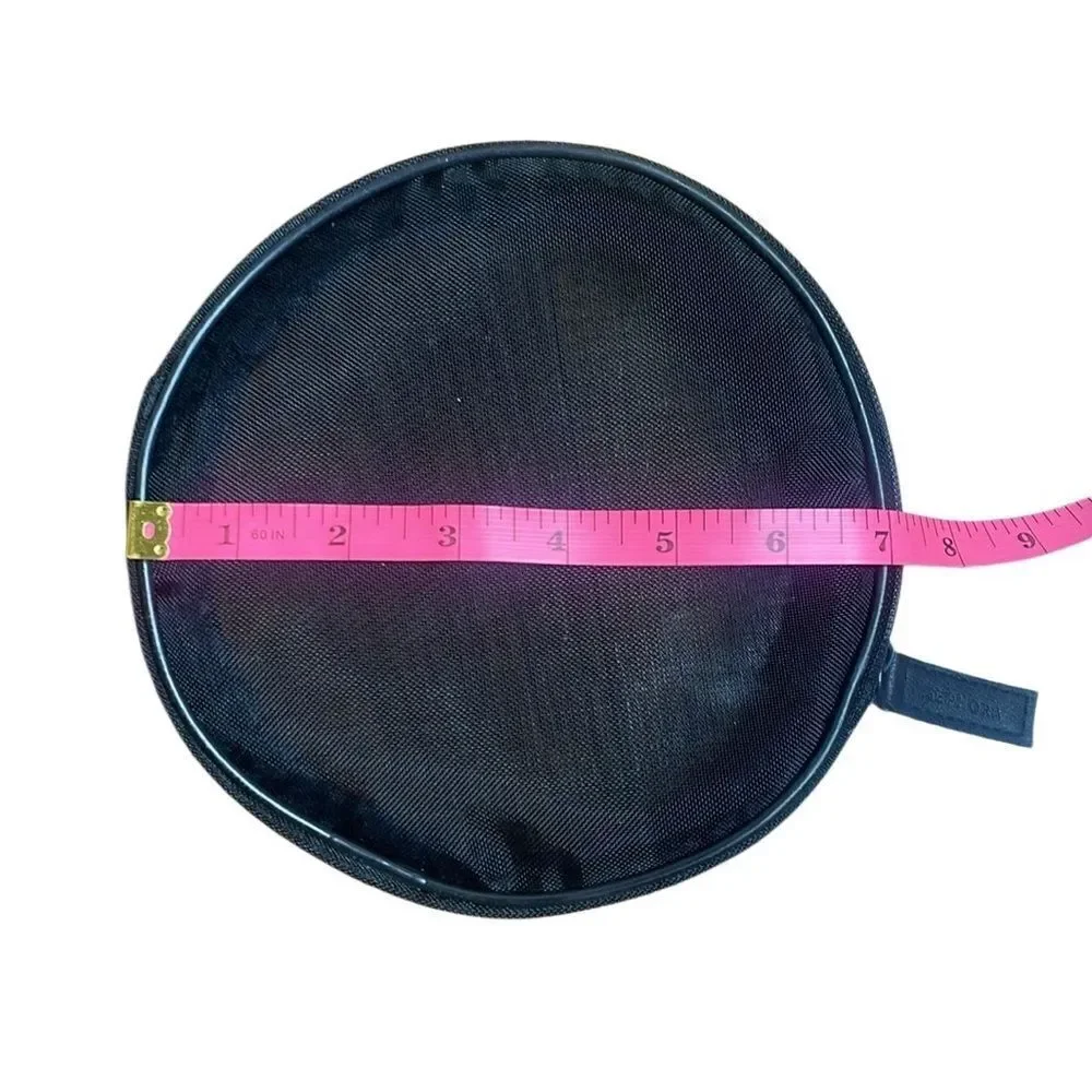 Sephora mesh round makeup bag black 7”